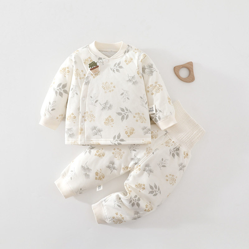 40g quilted baby suit autumn and winter baby high waist
