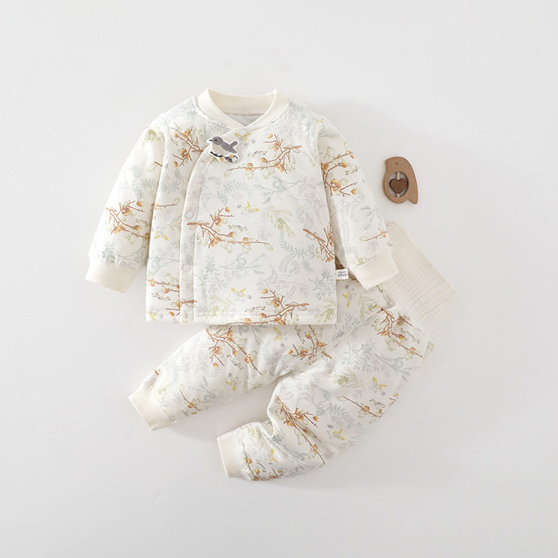 40g quilted baby suit autumn and winter baby high waist