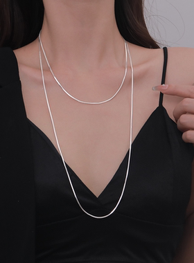 Z小姐极简双层叠戴蛇骨毛衣链