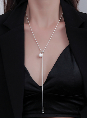 Z小姐简约气质长款拉丝爱心项链