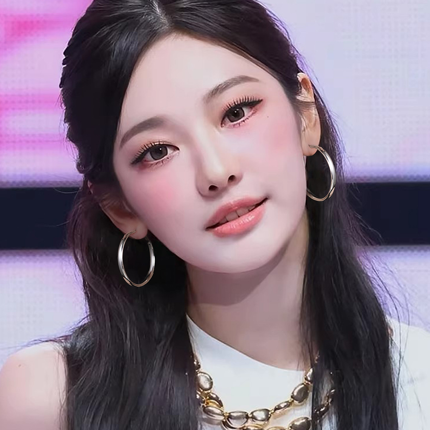 Z小姐925纯银针光面大圆圈耳环2026新款爆款简约气质百搭耳圈耳饰,淘宝优惠券,粉丝福利购,淘宝优惠卷