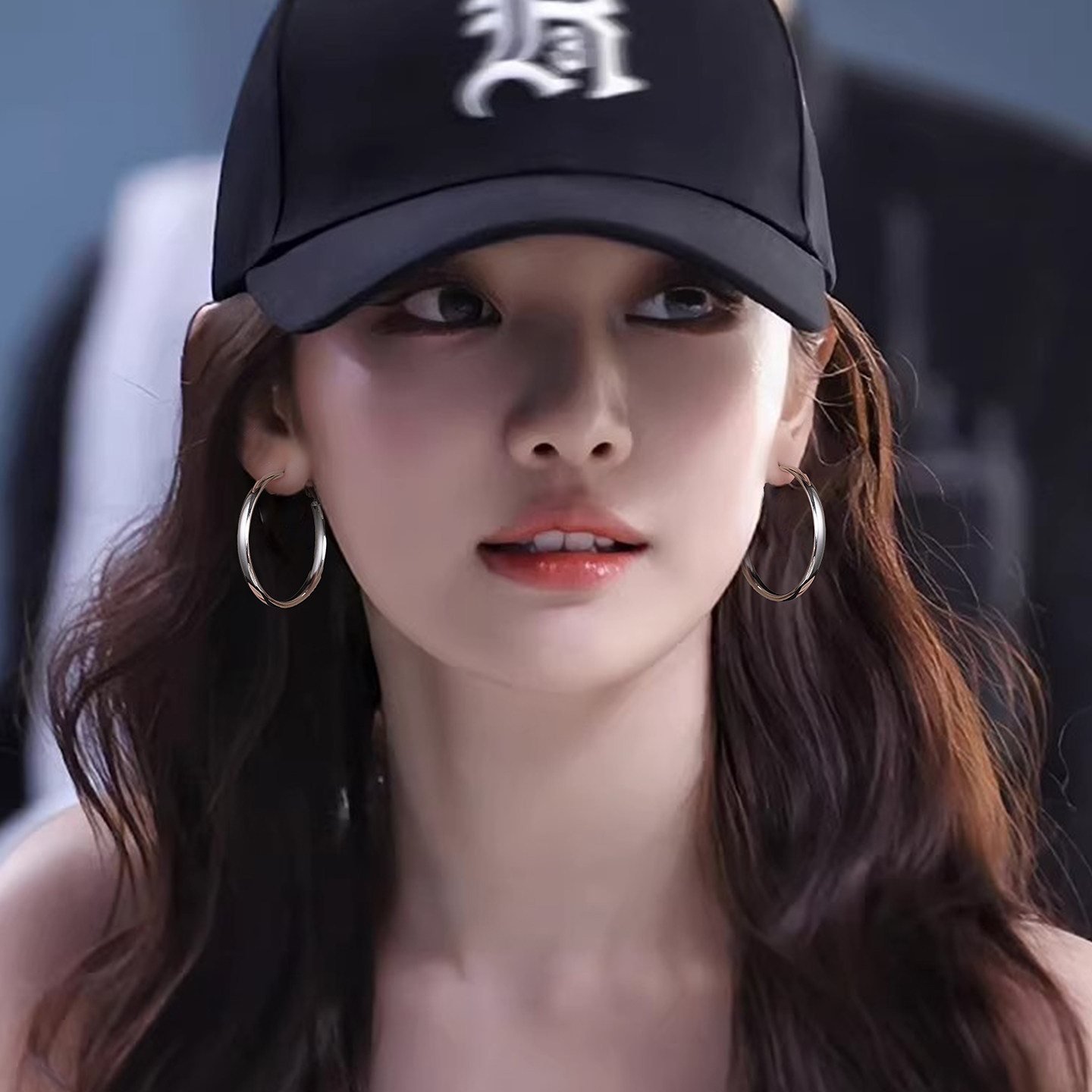 Z小姐925纯银针光面大圆圈耳环2026新款爆款简约气质百搭耳圈耳饰,淘宝优惠券,粉丝福利购,淘宝优惠卷