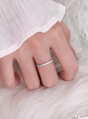 Z小姐925纯银微镶锆石开口戒