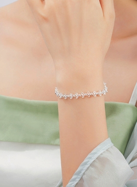 幸运四叶草足银999手链高级感纯银手环情人节生日礼物送女友闺蜜