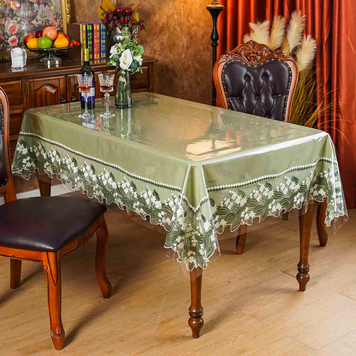 法式桌布防水防油免洗透明餐桌垫pvc轻奢高级感茶几布桌面保护垫 - 图3