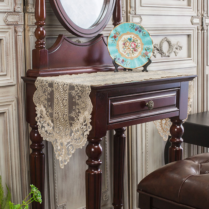 韩式梳妆台盖布长方蕾丝鞋柜电脑桌化妆台桌旗欧式梳妆台防尘盖巾,淘宝优惠券,粉丝福利购,淘宝优惠卷