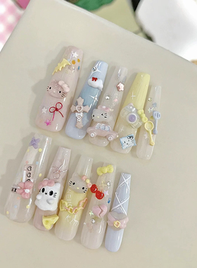 KUSACOLLECTION美甲模具kt凯蒂猫蝴蝶结幽灵甜美diy穿戴甲模具
