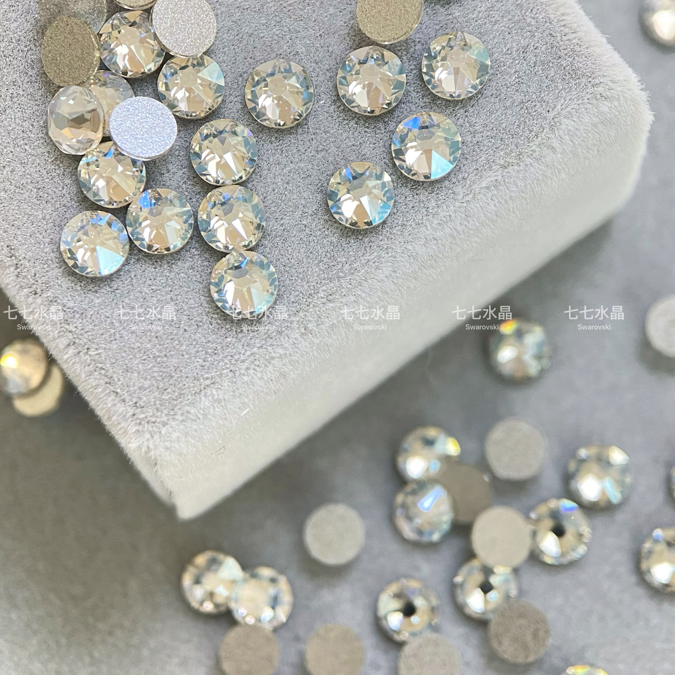 正品施家水晶华子2058f2088f月光白平底圆钻美甲饰品贴钻diy,淘宝优惠券,粉丝福利购,淘宝优惠卷