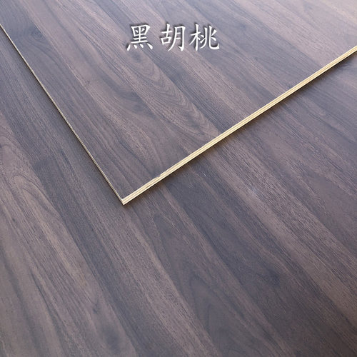 E0级环保多层实木免漆生态板纯黑色三聚氰胺板橱柜防水黑橡木板材 - 图0