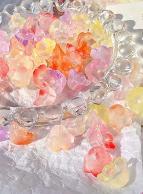 铃兰花琉璃串珠子玻璃散珠手工diy手链吊坠发簪材料古风服饰配件