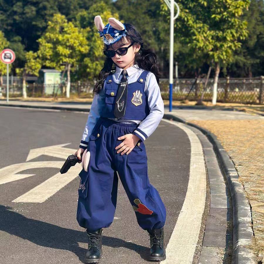 男女童套装疯狂动物城演出服朱迪演出服秋季兔子警官儿童cos服装,淘宝优惠券,粉丝福利购,淘宝优惠卷