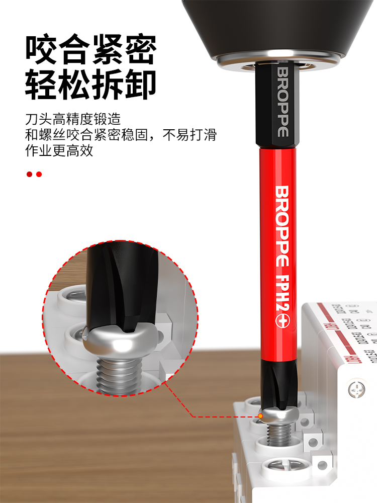 电工专用十一字批头电动螺丝刀强磁防滑插座空气开关面板空开工具 - 图0