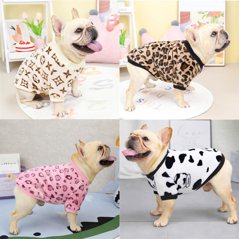 中型犬衣服冬装加厚法兰绒泰迪金毛斗牛狗法斗睡衣英斗巴哥八哥 - 图0