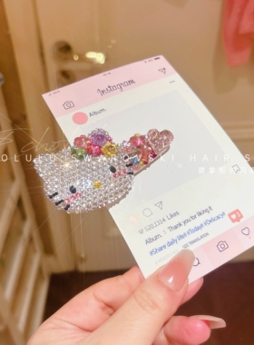 璐掌柜全手工华子kitty猫发夹HelloKitty多巴胺甜美边夹鸭嘴夹