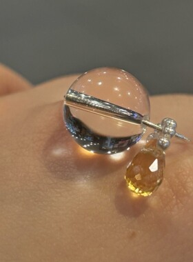 梦幻星球天然白水晶转运珠项链切面超闪紫水晶水滴锁骨链百搭男女