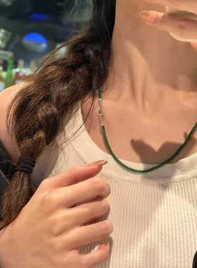 冰透干青翡翠万能扣气质女玉髓男