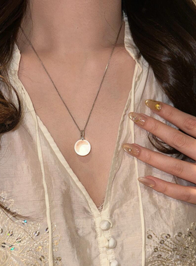 天然10A净体无杂冰透白水晶项链2025新款学生党轻奢男女纯银吊坠