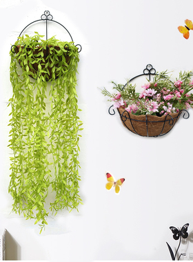 仿真植物花盆奶茶阳台墙壁挂件