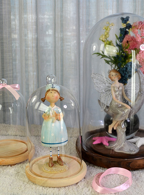 圆形透明蛋糕水果防尘罩永生花