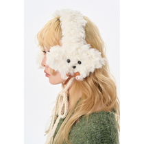 Poplar Two Great Dream Original Cute Plush Puppy Ear Hood Female Winter Ear Shield Cute Pure Color Warm Anti-Chill Ear Cover