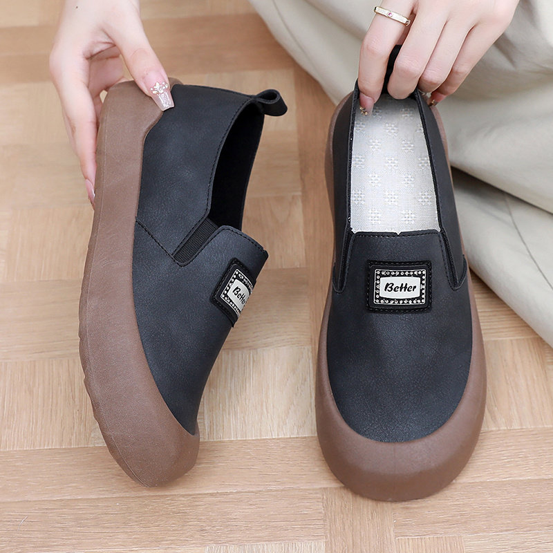 新款乐福鞋女厚底一脚蹬懒人单鞋2025春秋季复古不累脚休闲女板鞋,淘宝优惠券,粉丝福利购,淘宝优惠卷