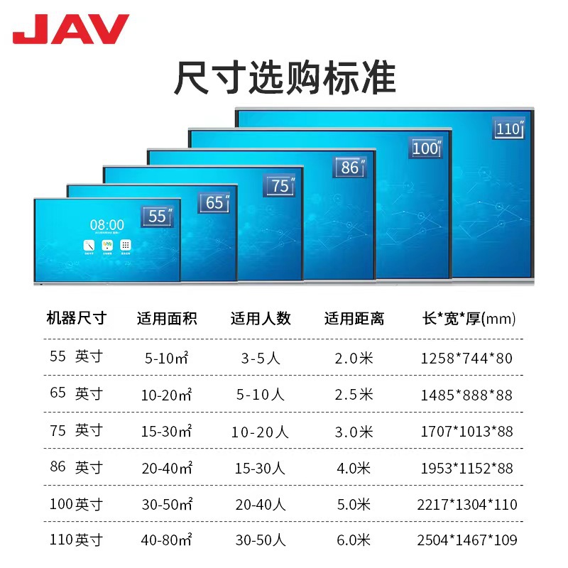 JAV会议平板一体机多媒体教学电子白板触屏电视智慧显示屏触摸屏 - 图3