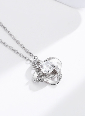 s925纯银四叶草项链简约永恒之星