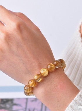 招财运旺自己巴西天然金发晶男女