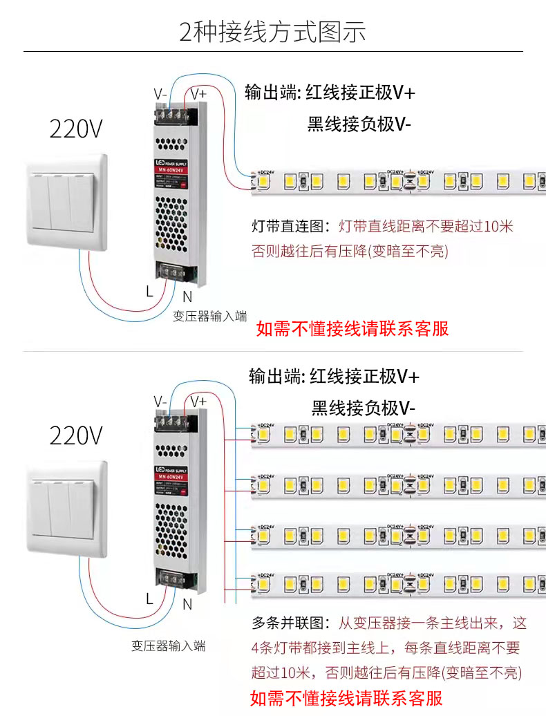 5v灯带led灯条12v24v低压2835自粘窄板4mm宽5毫米线性线条线形灯 - 图2