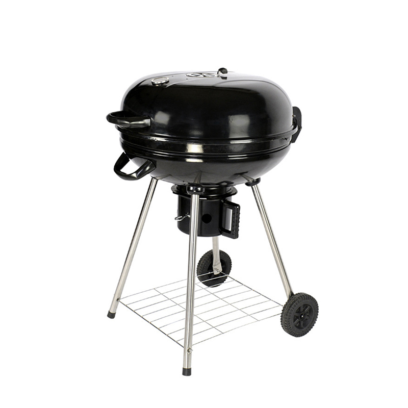 Large round American style barbecue pit for more than 5 people in the courtyard