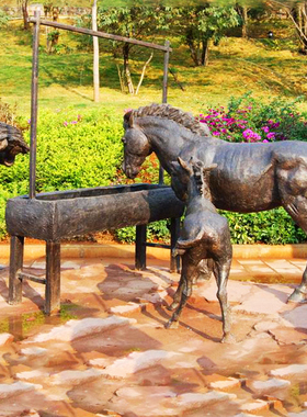 拉马人玻璃钢仿铜材质