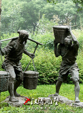 玻璃钢民俗农村景观人物雕塑