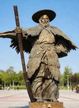 大禹人物铸铜雕塑定制大型