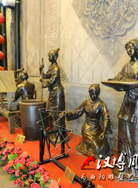 民俗玻璃钢小孩公园景观铜雕