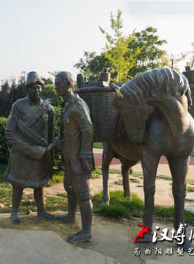 民俗玻璃钢人物雕塑公园景观铸铜