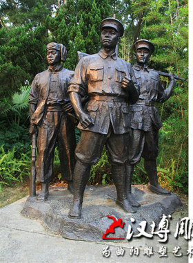 玻璃钢军人抗战英雄雕像园林景观