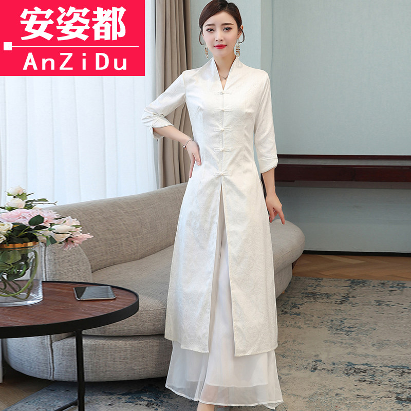 茶服春夏禅意复古禅服中国风旗袍 安姿都上衣