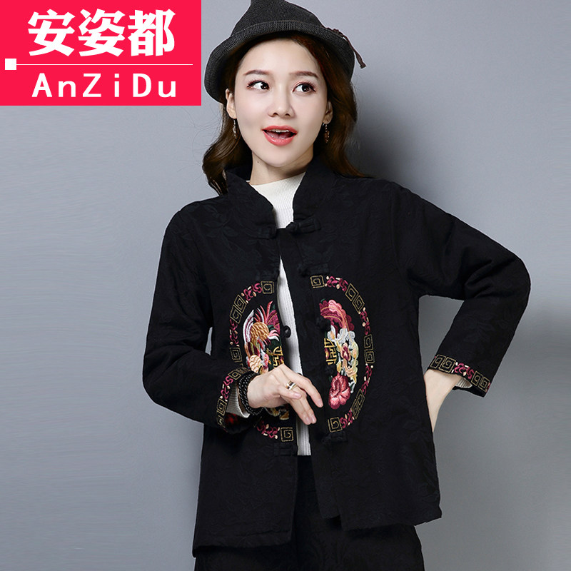 新年唐装夹层棉外套女民族风旗袍 安姿都上衣