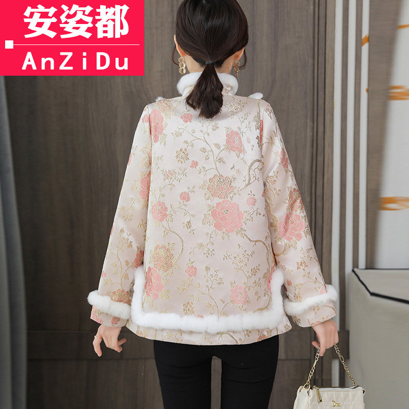 中国风夹棉唐装冬复古汉服改良旗袍 安姿都上衣