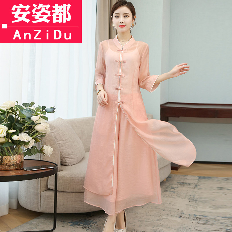 茶服春夏禅意禅修服中国风复古旗袍 安姿都上衣