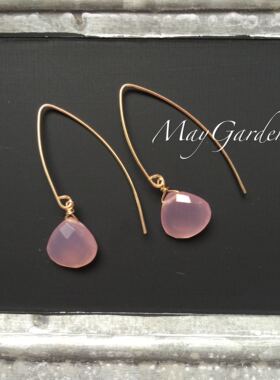 清仓！maygarden手作粉玉髓耳环