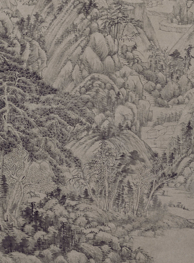 王时敏山水图书画真迹宣纸高清原大微喷仿古画芯装裱挂轴国画装饰