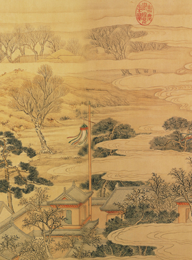 徐扬国画日月合璧五星联珠图书画人物长卷真迹高清微喷仿古复制品