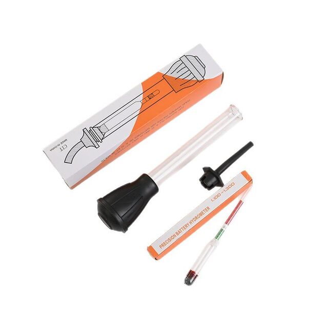Electrohydraulic hydrometer for lead-acid car battery repair