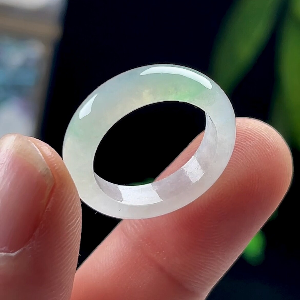No. 16 Burmese natural jade jade ring for men and women, authentic old pit A goods ice floating flower jade ring