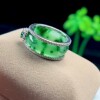 No. 17 18mm ice floating flower jade ring Burmese material jade ring natural A goods jade finger S925 silver inlaid ring