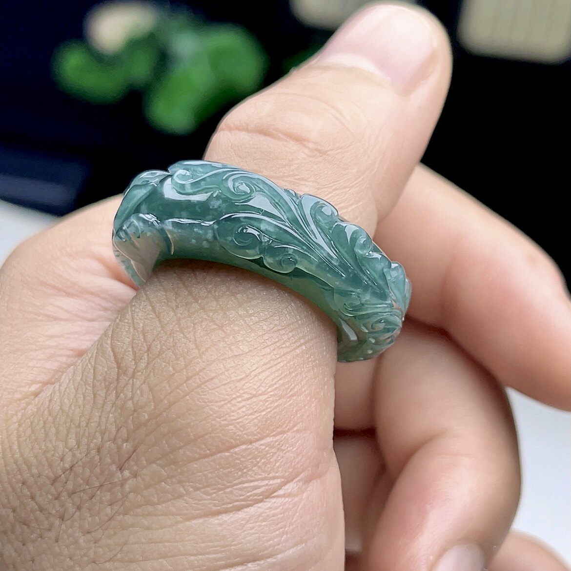 No. 23 Jade Ningshan Natural Jade Phoenix Ring