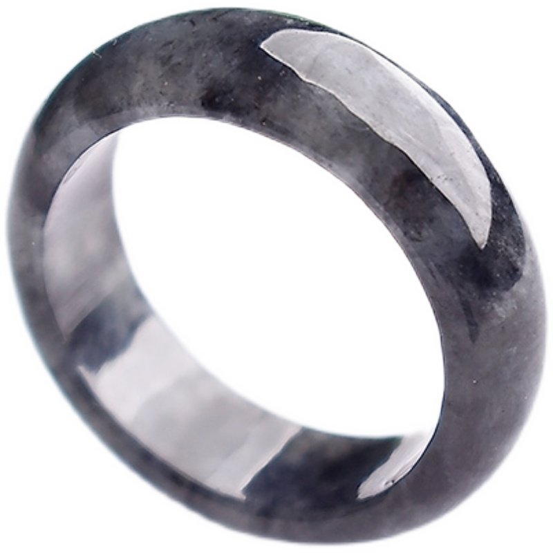 High quality natural grade A black-bone jadeite ring