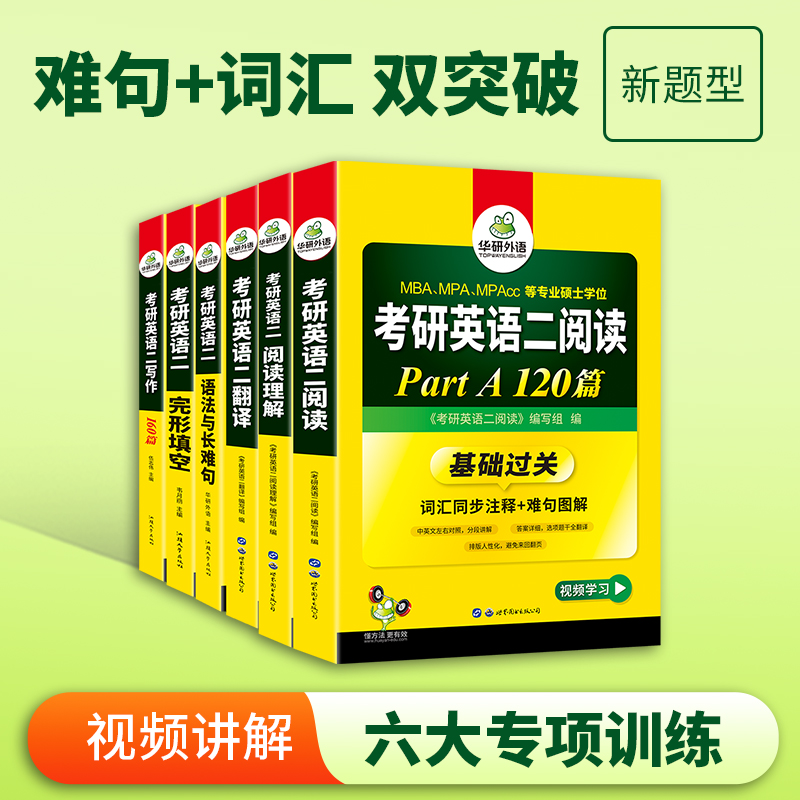 当当网正版 2025考研英语二阅读理解A节+B节+语法长难句+完形+翻译+写作专项全套备考MBA MPA MPAcc可搭华研外语考研英语真题词汇-图0