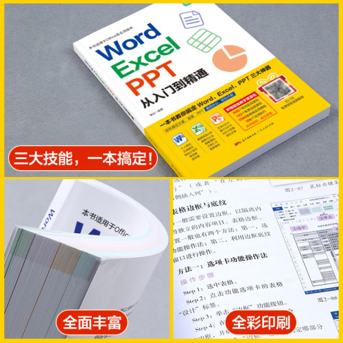 当当网word excel ppt从入门到精通 23年新版电脑办公软件学习表格制作教程书计算机函数公式应用大全教材文员财务必备办公书-图2